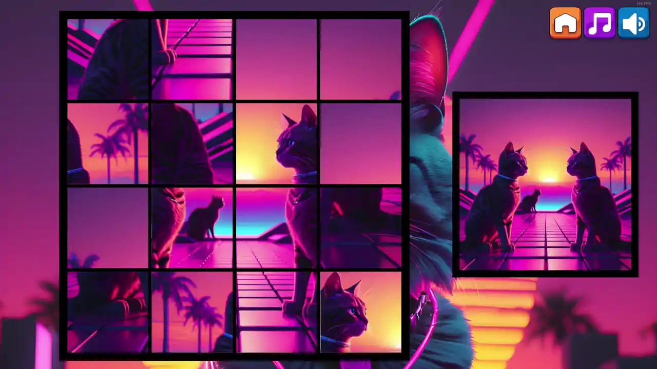 OG Puzzlers: Synthwave Cats